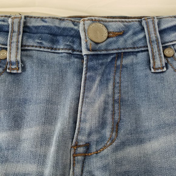 CP Jeans Juniors 5 Mid Rise Womens Two Tone Skinny Leg Light Wash Blue Denim - Picture 9 of 13